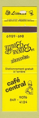 Matchbook Cover - Cafe Central La Bonne Bouffe QC