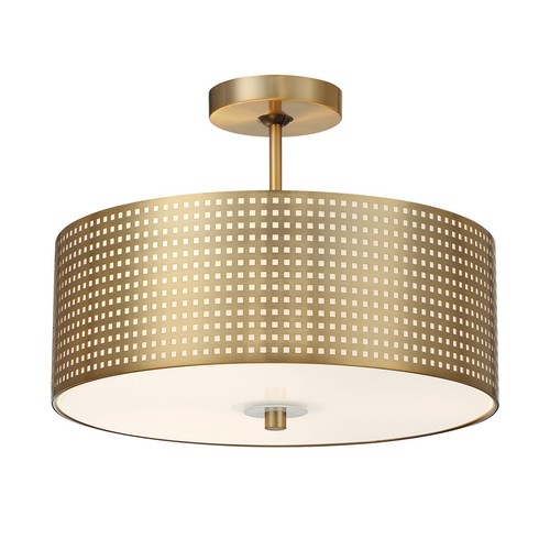 George Kovacs P5747-695 Grid 3 Light Semi-Flush Light -Soft Brass