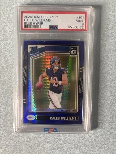2024 Panini Donruss Optic Caleb Williams #201 Blue Hyper Prizm PSA 9 Bears
