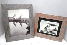 2 ROLAND W. REED – ES CURTIS–NATIVE AMERICAN Photos –Under Glass Barnwood Frames