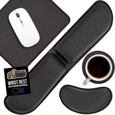 GORILLA GRIP Silky Memory Foam Keyboard Wrist Rest and Mouse Pad for Computer, E
