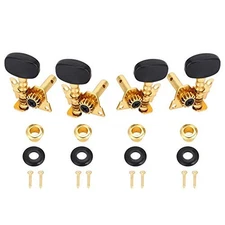 Ukulele Tuning Peg, 2L2R Black Button Gold Bady Classical Style Ukulele Tuning 