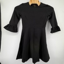 Kate Spade Broome Street Black Ruffle Sleeve Fit  Flare Dress with Pockets M