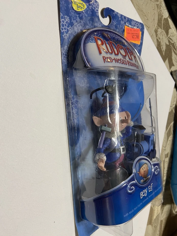 2003 Memory Lane Rudolph o Nariz Vermelho Rena Menino Elfo com Trem Desajustado Selado - Imagem 3 de 4