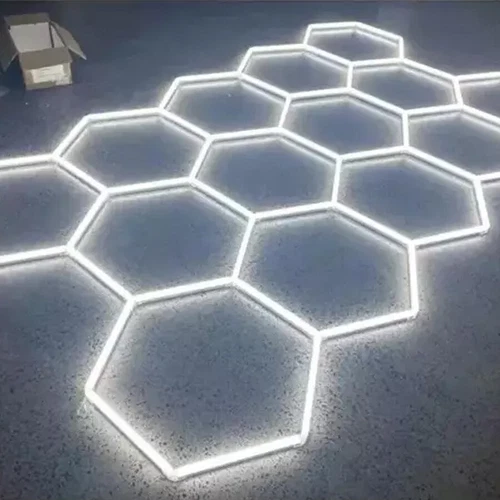 8/11/14 Hexagon LED Light Car Detail Garage Workshop Retail Light Honeycomb UK - Picture 1 of 20
