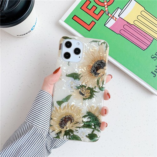 Luxury Glossy Flower Silicone Case For iPhone 15 14 13 12Pro 11 XS Max 8 7 SE - Picture 4 of 15