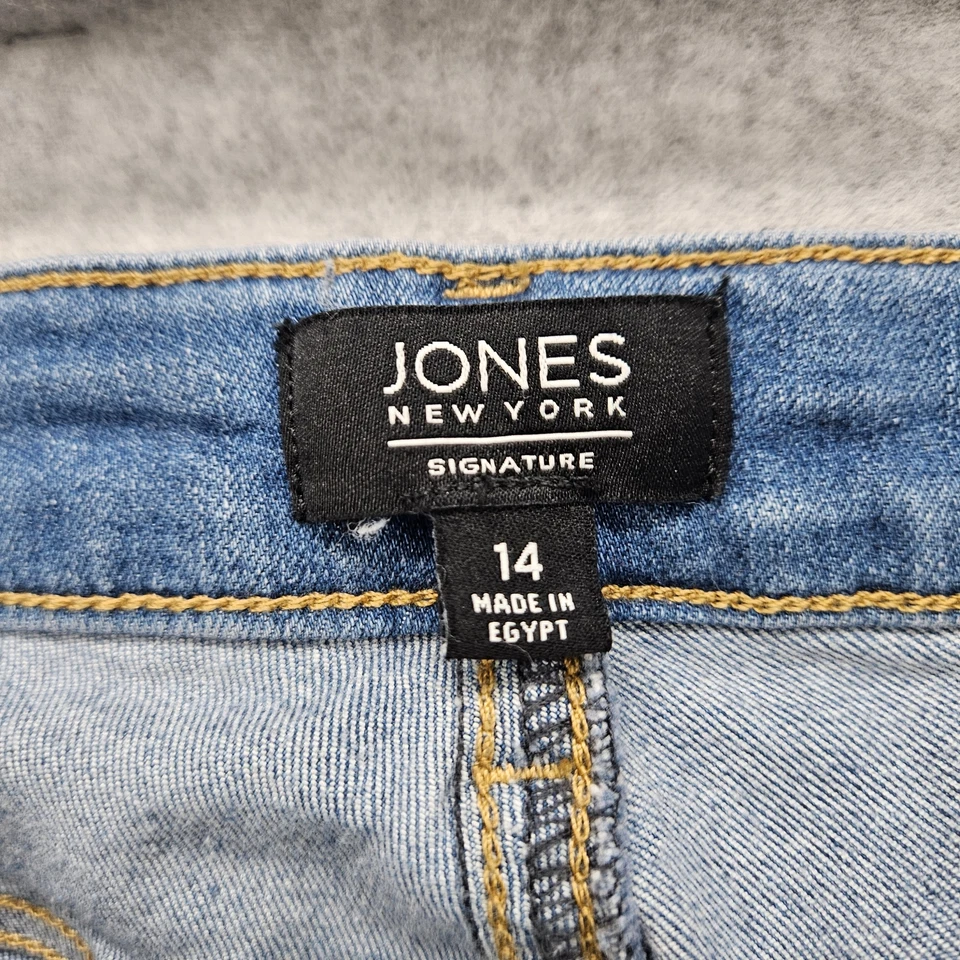 Pantalones de mezclilla para mujer Jones New York talla 14 azul cielo frente plano Foto 2 de 4