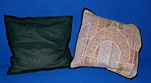 Set federe orientali cuscino rosso-blu fatto a mano 40 x 40 cm cotone - Foto 7 di 8