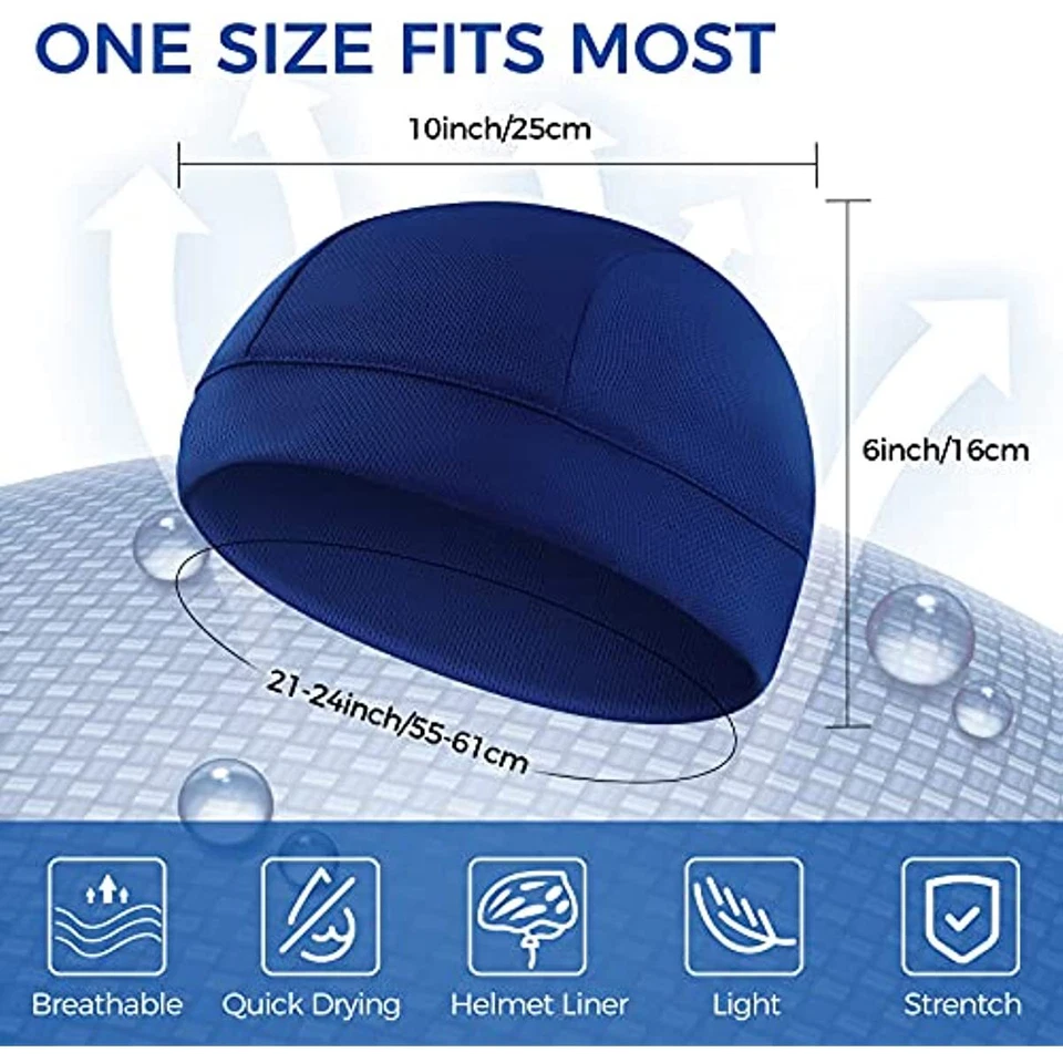 Chapéu gorro esportivo forro capacete cúpula careca resfriamento absorção suor umidade - Imagem 2 de 4