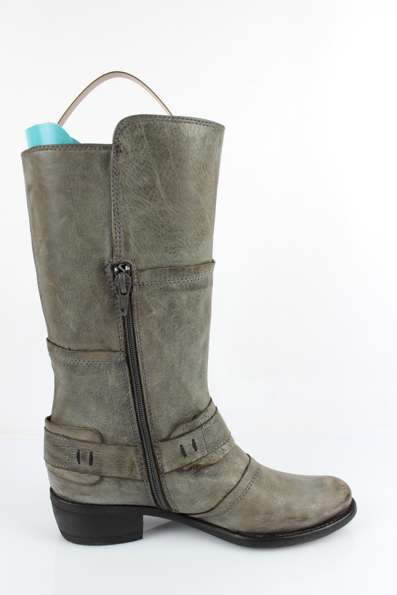 Bottines Pointues Spiral En Cuir Gris Nuancé - Taille 40 - Occasion Très Bon état