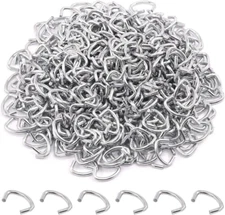 1000 Pcs 1/2" Galvanized Hog Rings, Professional Upholstery One Size, Silver 