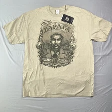 Aztec Dream T Shirt Mens X-Large Tan Zapata Graphic Viva La Revolution 2007 NOS