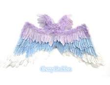 H-K1 Deluxe Feather Angel Wings Fairy Costume Accessory Adult 120cm Blue Purple