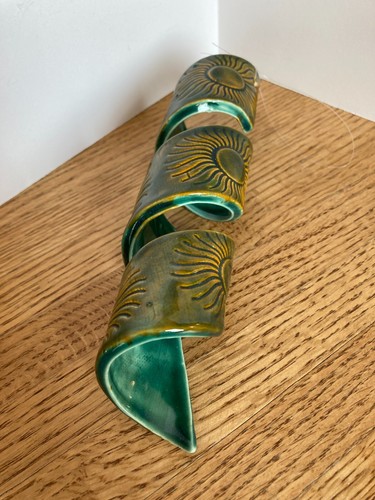 Pottery Art Sunshine Sunflower Twist Spinning Swirl 7" Hanging Mobile Ornament - Picture 12 of 24
