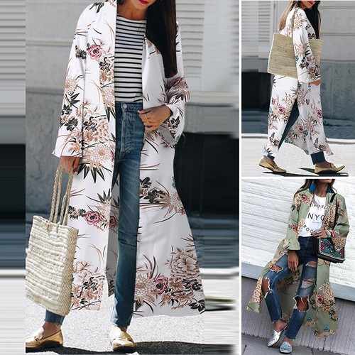Floral Kimono Cardigan Coat Cover 