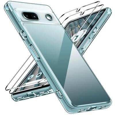 2in1 Glasfolie Display Schutz Hülle für Google Pixel 7a Cover Case