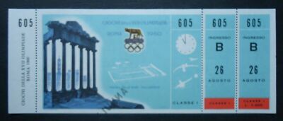 TOP TICKET Olympia Olympics Rom Olimpiade 1960 26.8. Wasserball Belgium - France