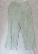 Alfred Dunner Women Green Elastic Waist Pull On Polyester Casual Pant Size 10P