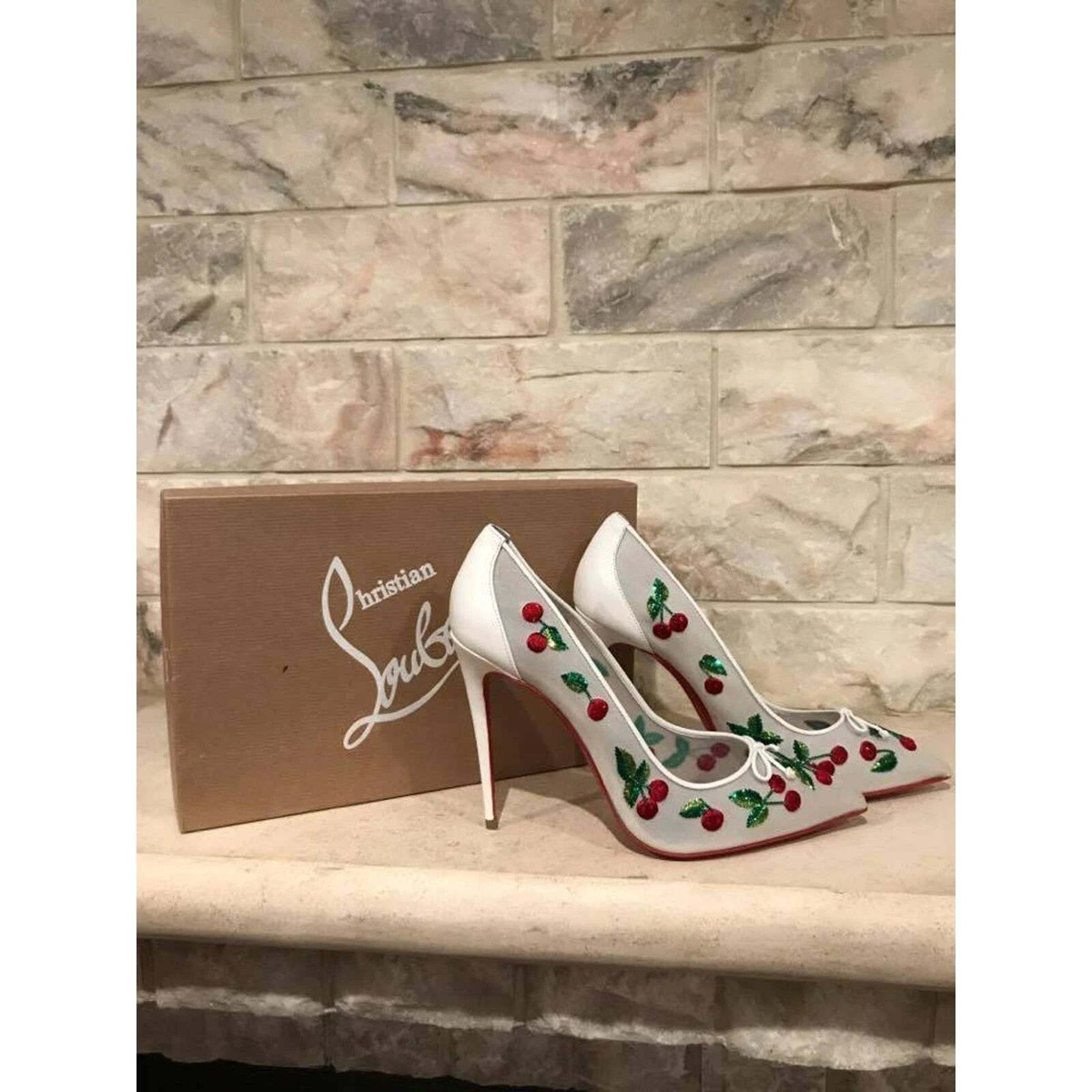 Christian Louboutin アイボリー ハイヒール Miss Z Sparkling - 80 mm Pumps - Mesh and strass - Version