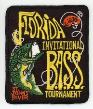 1976 FLORIDA INVITATIONAL TOURNAMENT PATCH ST JOHN'S RIVER B.A.S.S. BASSMASTER