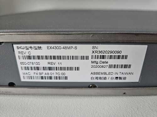 Juniper EX4300-48MP 24x1G, 24x100M/1G/2.5G/5G/10G, 2x1400w PSU, poss PoE issue?? - Zdjęcie 4 z 6