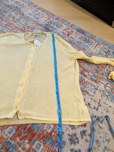 NEW Eddie Bauer Wms Medium Light Weight Thin Cardigan Sweater Cotton Embroidery - Picture 6 of 7