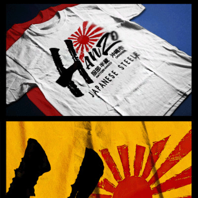 Samurai Warrior Flag Bushido Code Kanji Japanese Katana Ronin Assassin T-Shirt