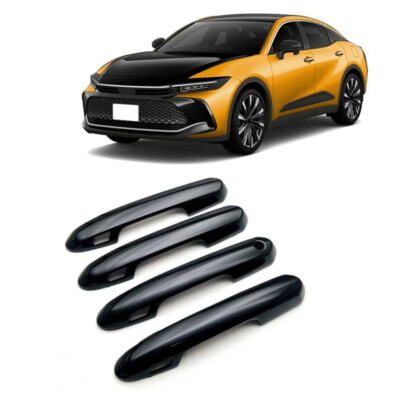Fits Toyota Crown 2023 2024 ABS Black Side Door Handles Cover Trim 4PCS