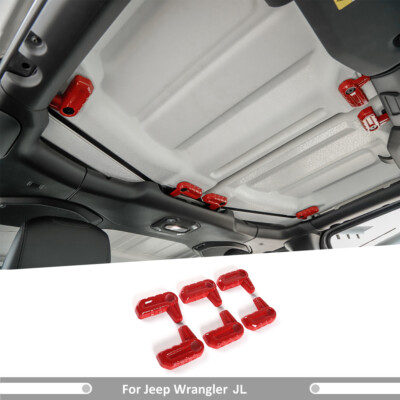 #ad 6pcs Roof Removal Switch Open Cover Trim For Jeep Wrangler JL JT 2018 Red $20.99