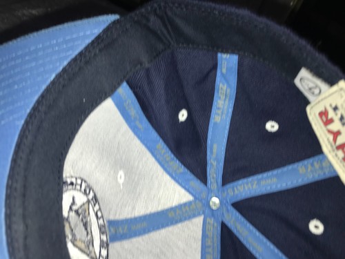 ZEPHYR Pittsburgh Penguins RETRO Logo NHL Fitted BLUE Cap HAT Size 7 1/8 STICKER - Picture 12 of 14