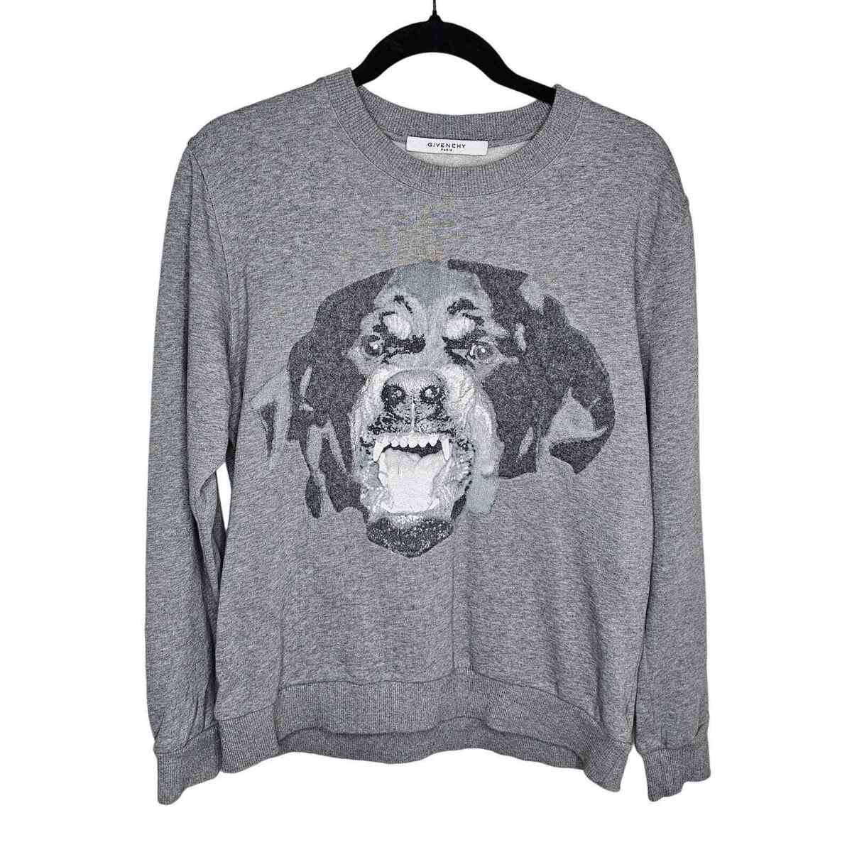 Givenchy Grey Knit Rottweiler Print Crew Neck Jumper S Men's Givenchy Grey Knit Rottweiler Print Crew Neck Jumper S Men's