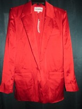 NWT Steve Madden Red Satin Open Front Oversized Blazer Size- S