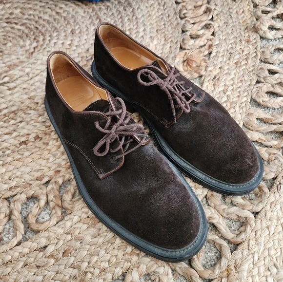 Coach Nate Suede Derby Oxford Chocolate Brown Dress Shoes  display picture 2