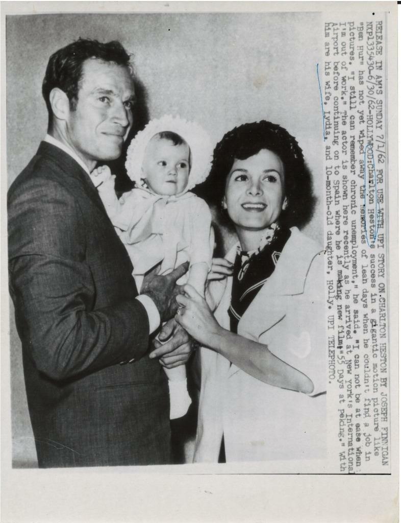 Charlton Heston Family Today In Dallas Photo History 1973: Actor