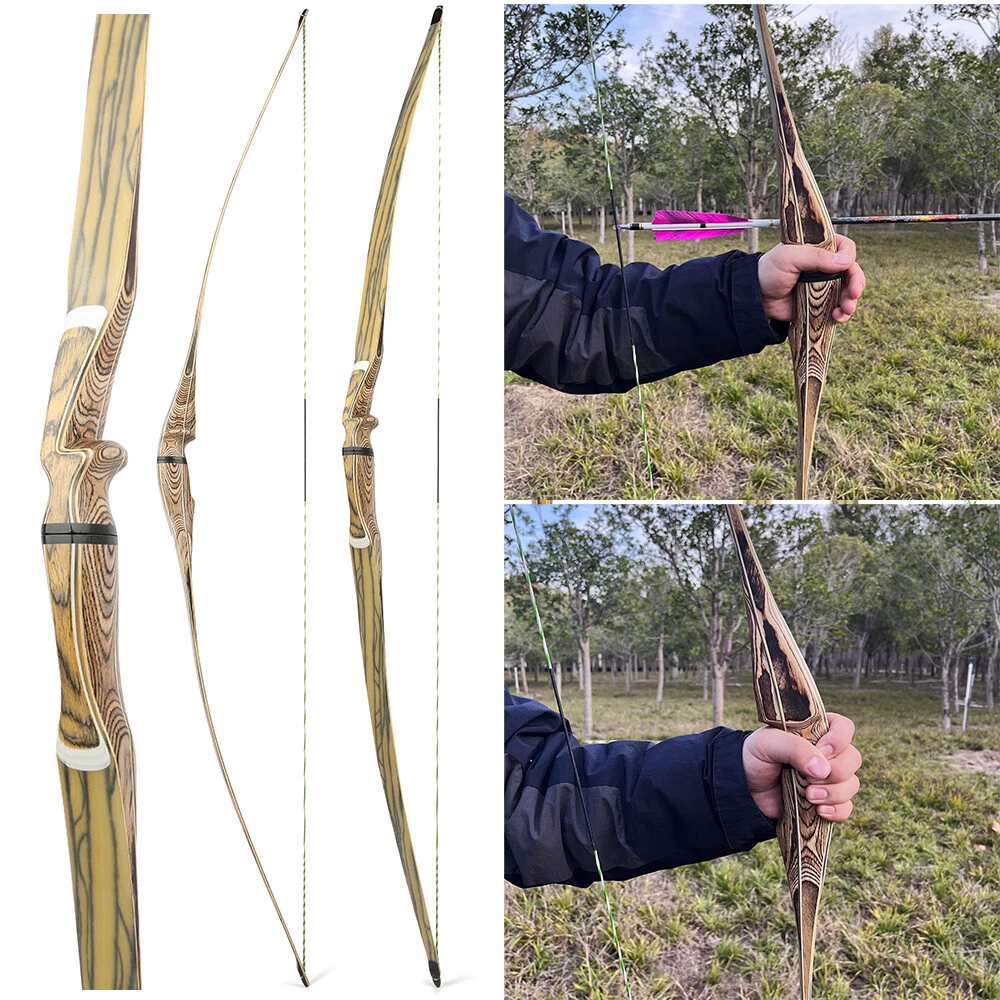 60” 62" 64" Archery Longbow Takedown Wooden 20-50lbs Traditional Bow Hunting