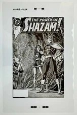 Production Art THE POWER OF SHAZAM #7 cover, JERRY ORDWAY art, 11x17 Mary Marvel
