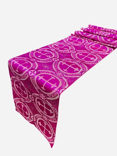 Religious Brocade Runner Tablecloth | Liturgical Fabric | Runner Ecclesiastical - Picture 6 of 26