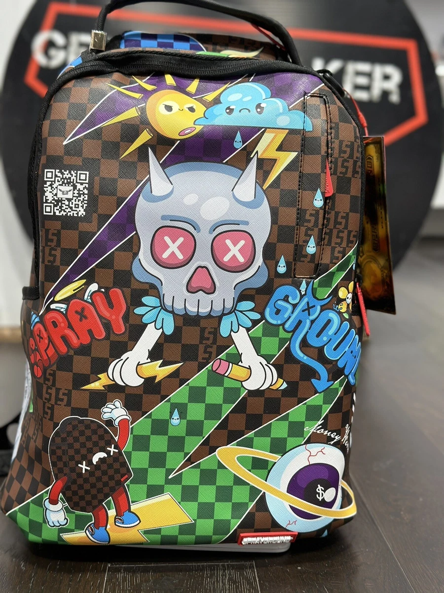 Sprayground Glow In The Dark Black Shark Mouth Backpack School Laptop Books  Bag