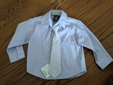 Nautica Lavender Purple Formal Dress Shirt w/ Striped Sears Sucker Tie Easter 2T