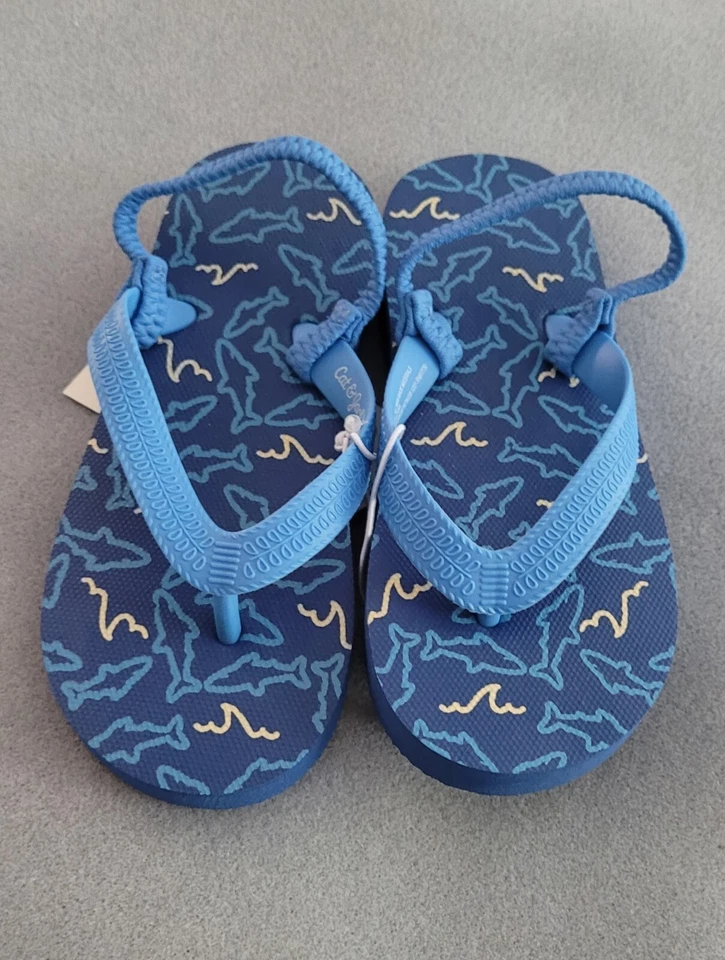 CAT&JACK Toddler Adrian Sandals/Flip Flops w/Back Elastic Strap-Sz 9/10 New! - Image 4 of 4