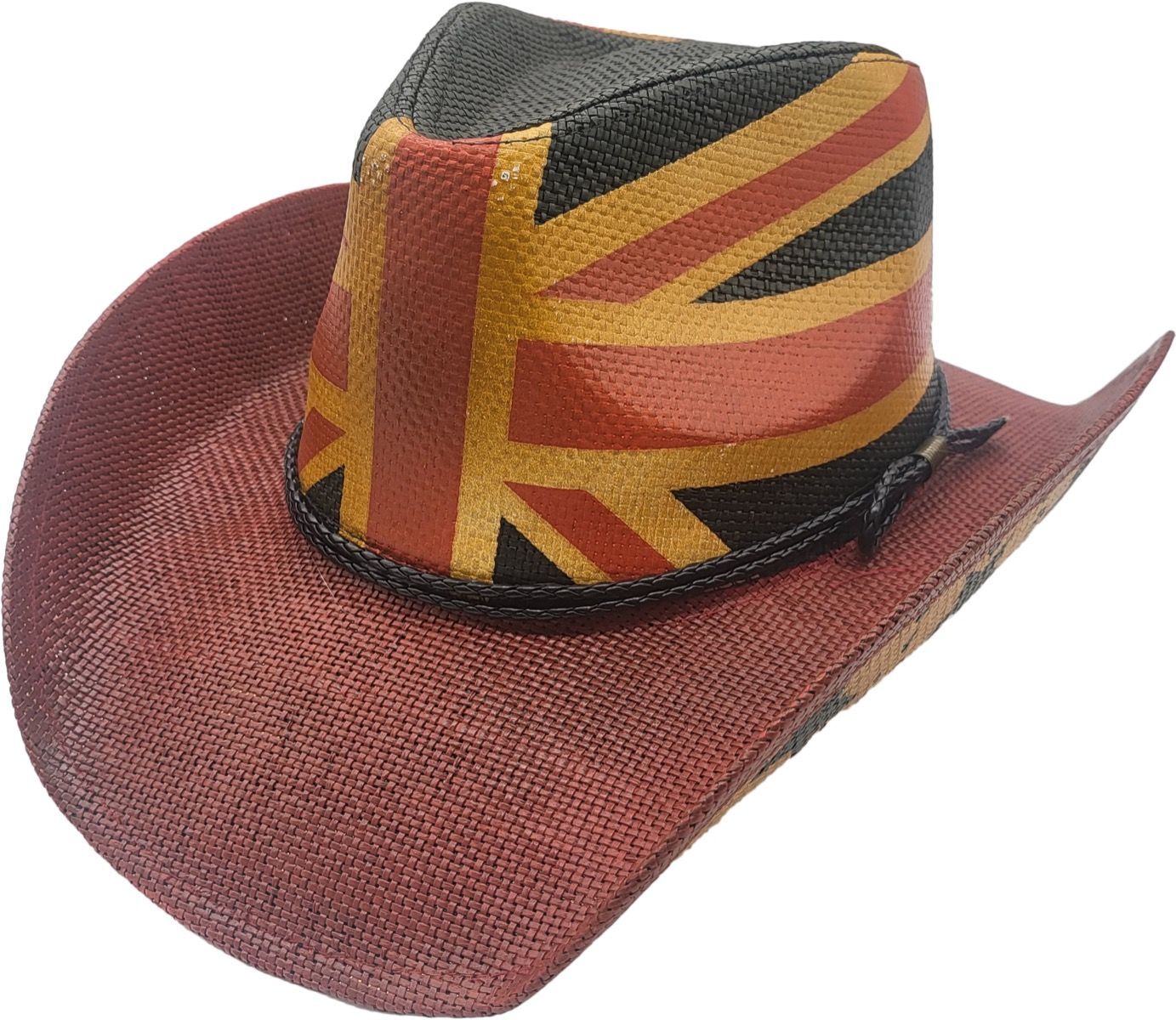 Summer Cowboy Hat Union Jack Cowboy Hat One Size Paper Straw sun protection