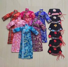 Sale 6 Barbie Chinese Dynasty Dress Outfit Hat Red Pink Blue Purple Toy Girl