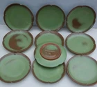 Frankoma Scalloped Plates 5G Dessert Salad Bread Plate Prairie Green Glaze Mint