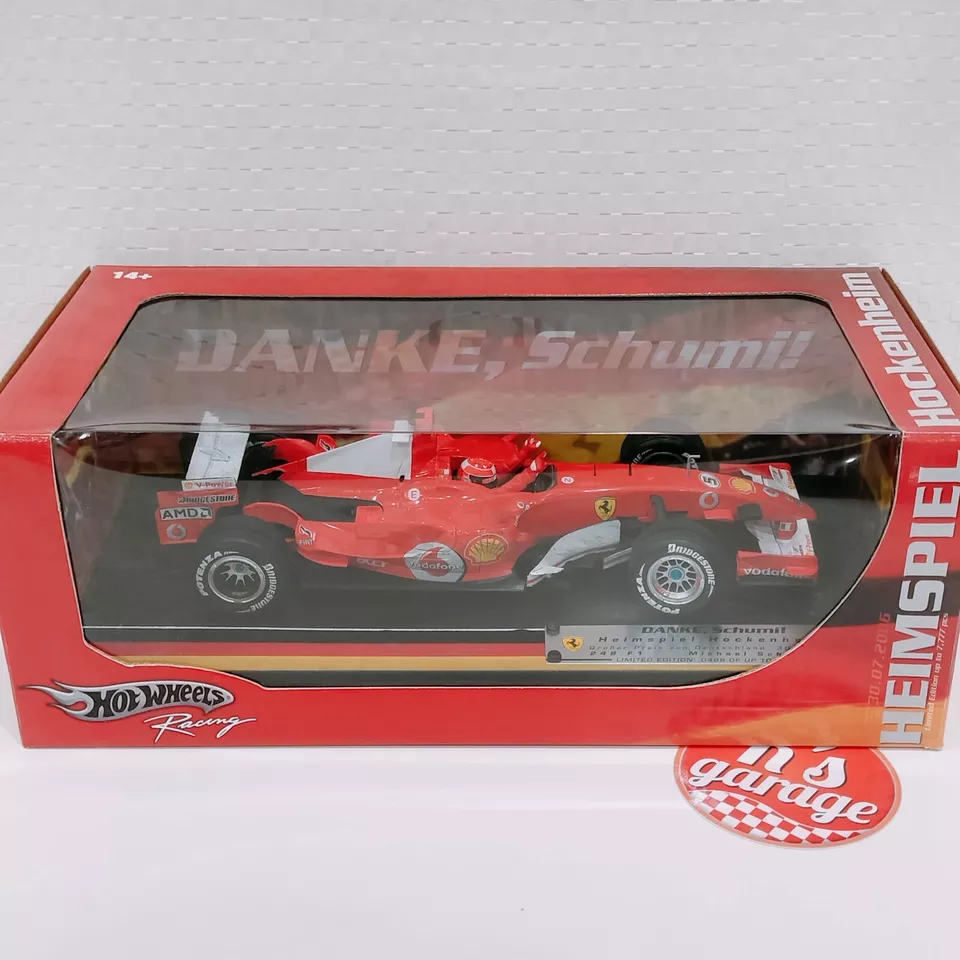 Hot Wheels Racing 1/18 Ferrari 248 F1 Schumacher Hockenheim DANKE Schumi! J2993 - Image 2 of 4