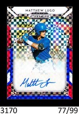 2019 PANINI PRIZM DRAFT PICKS RED WHITE BLUE PRIZM AUTO MATTHEW LUGO RED SOX 