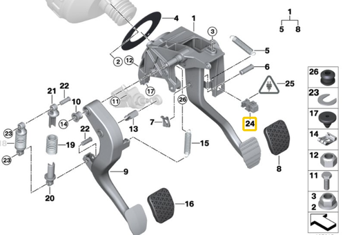 BMW E39 Bracket for stop light and clutch switch 35116752784,61316967601 - Picture 13 of 13