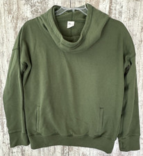 ZYIA Active Women's Size M Green Pullover Hoodie Funnel Neck Fleece Sweatshirt