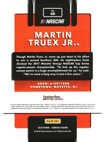 2018 Panini Donruss Racing - Serial Number Cards - PYC - pick from list - Picture 192 of 500