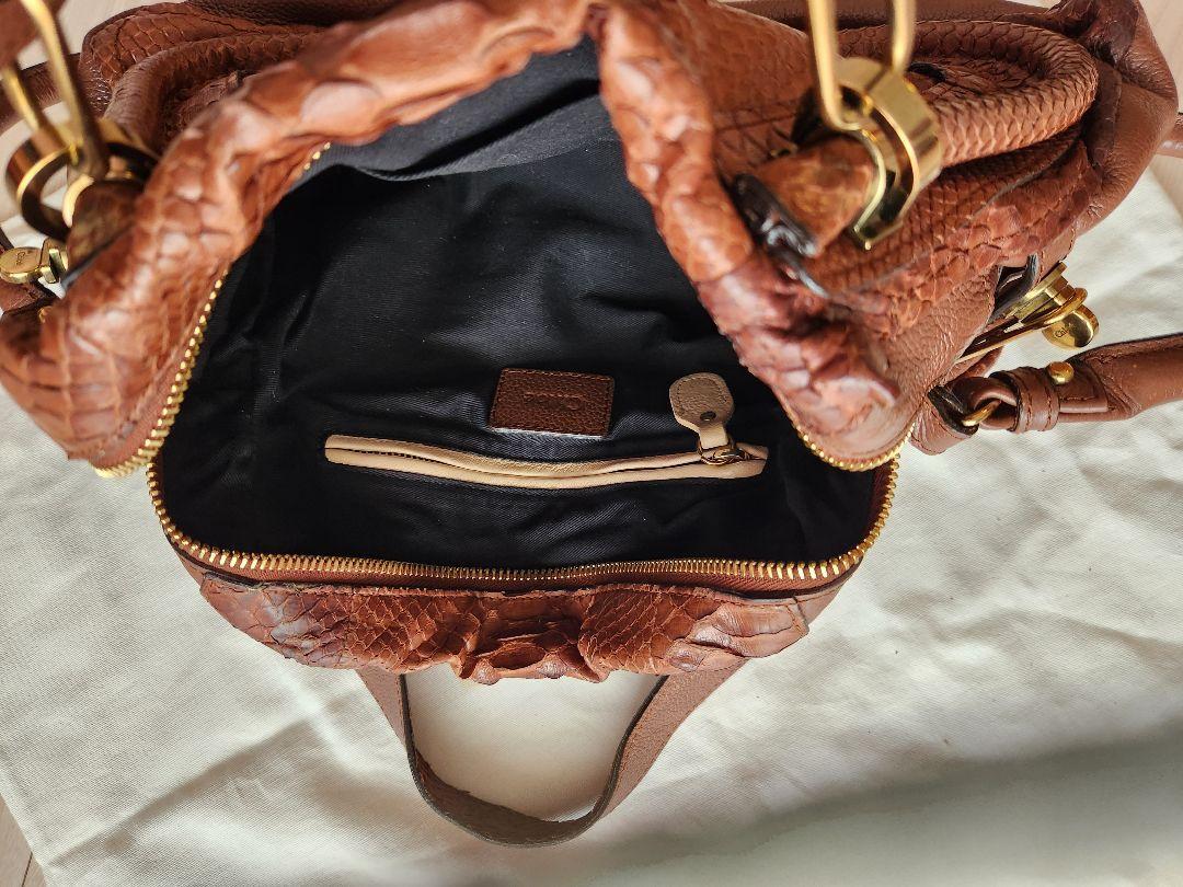 【送料&関税込】ChloAC paraty Shoulder Bag Chloe Paraty Leather Hand bag 2way Shoulder Bag Brown Used