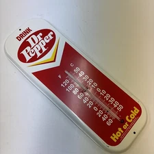 16”x6." 2005 Dr. Pepper Advertising Soda Metal Thermometer ORIGINAL & Rare